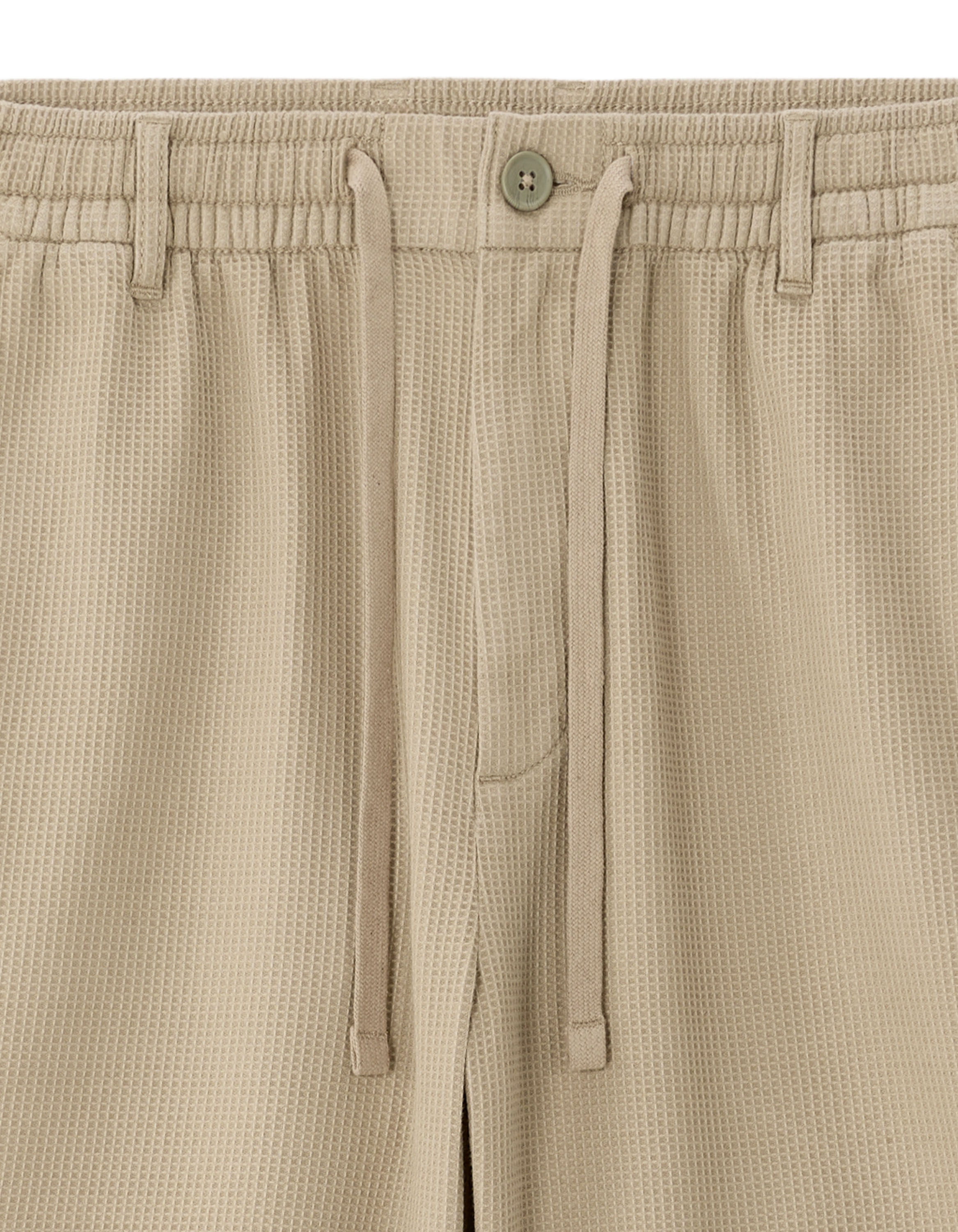 Bermuda regular en nid d'abeille 100% coton - beige