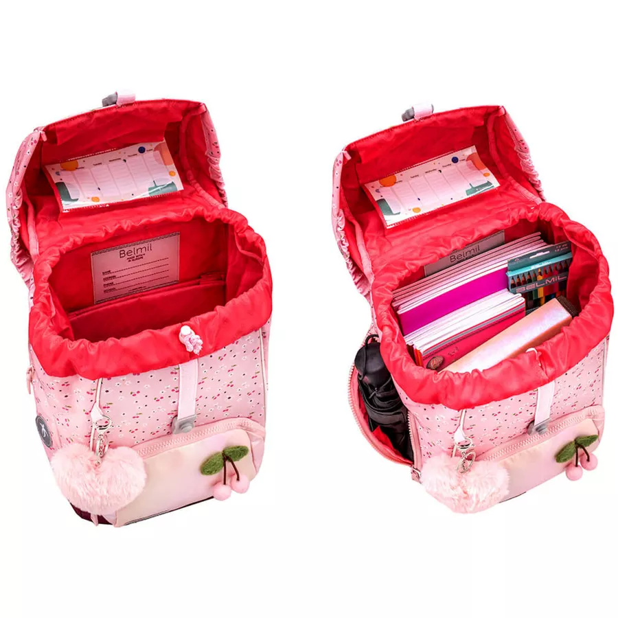 Belmil Schulranzen Premium Comfy Plus Set 5-teilig Cherry Blossom