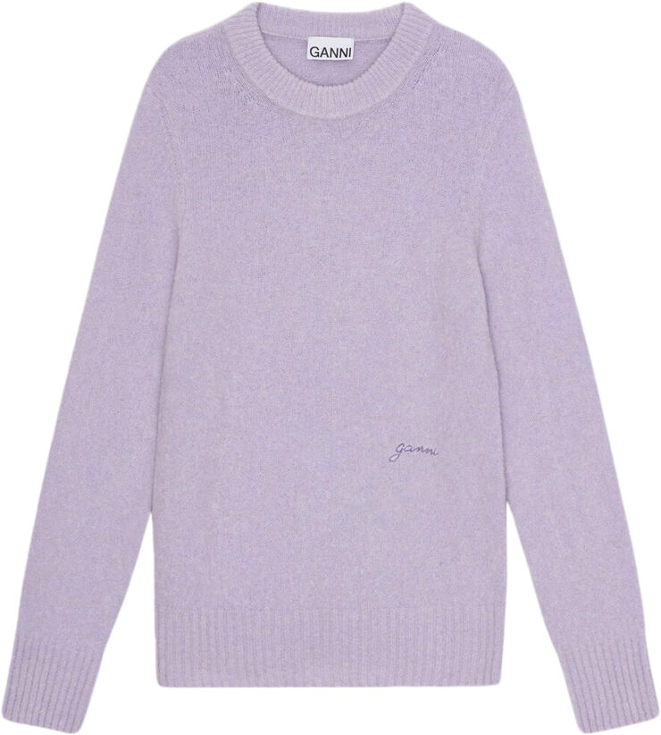 Ganni Brushed Alpaca O-neck Lavender blue