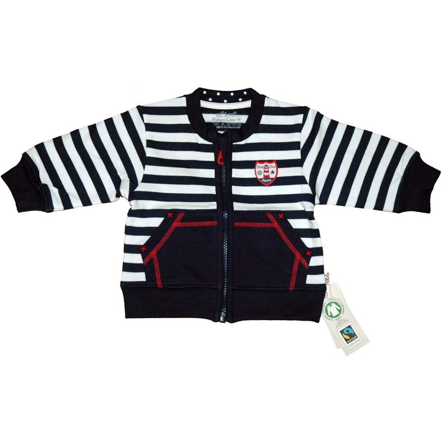 EBI & EBI Fairtrade Sweatshirtjacke marineweiß
