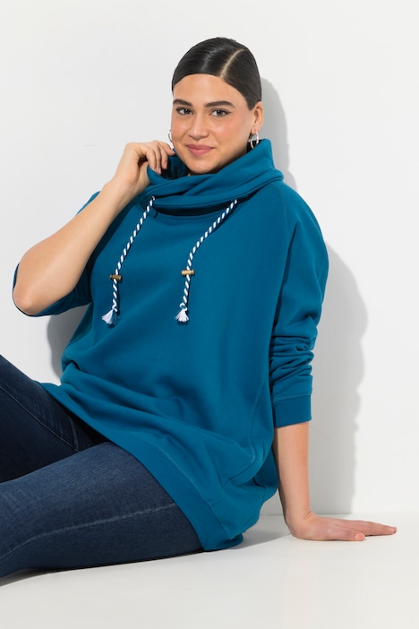 Sweatshirt, weiter Stehkragen, Taschen, Raglan-Langarm