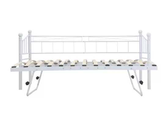 Cadre de lit blanc acier 180x200/90x200 cm