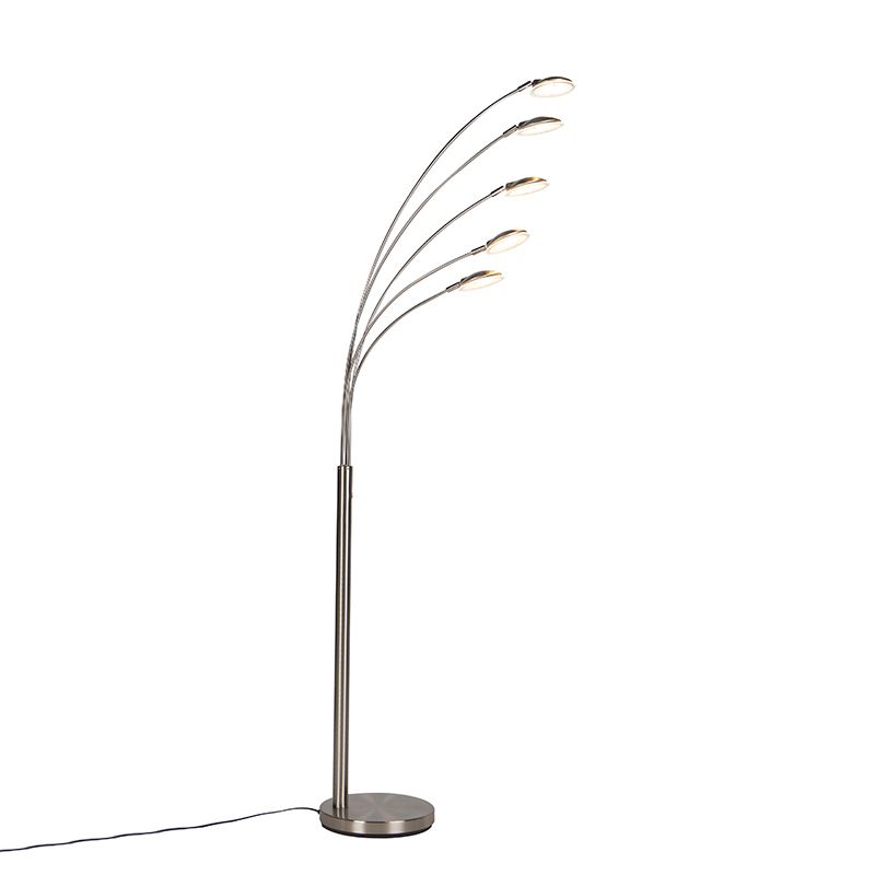 Vloerlamp staal incl. LED met touch dimmer - Sixties Trento