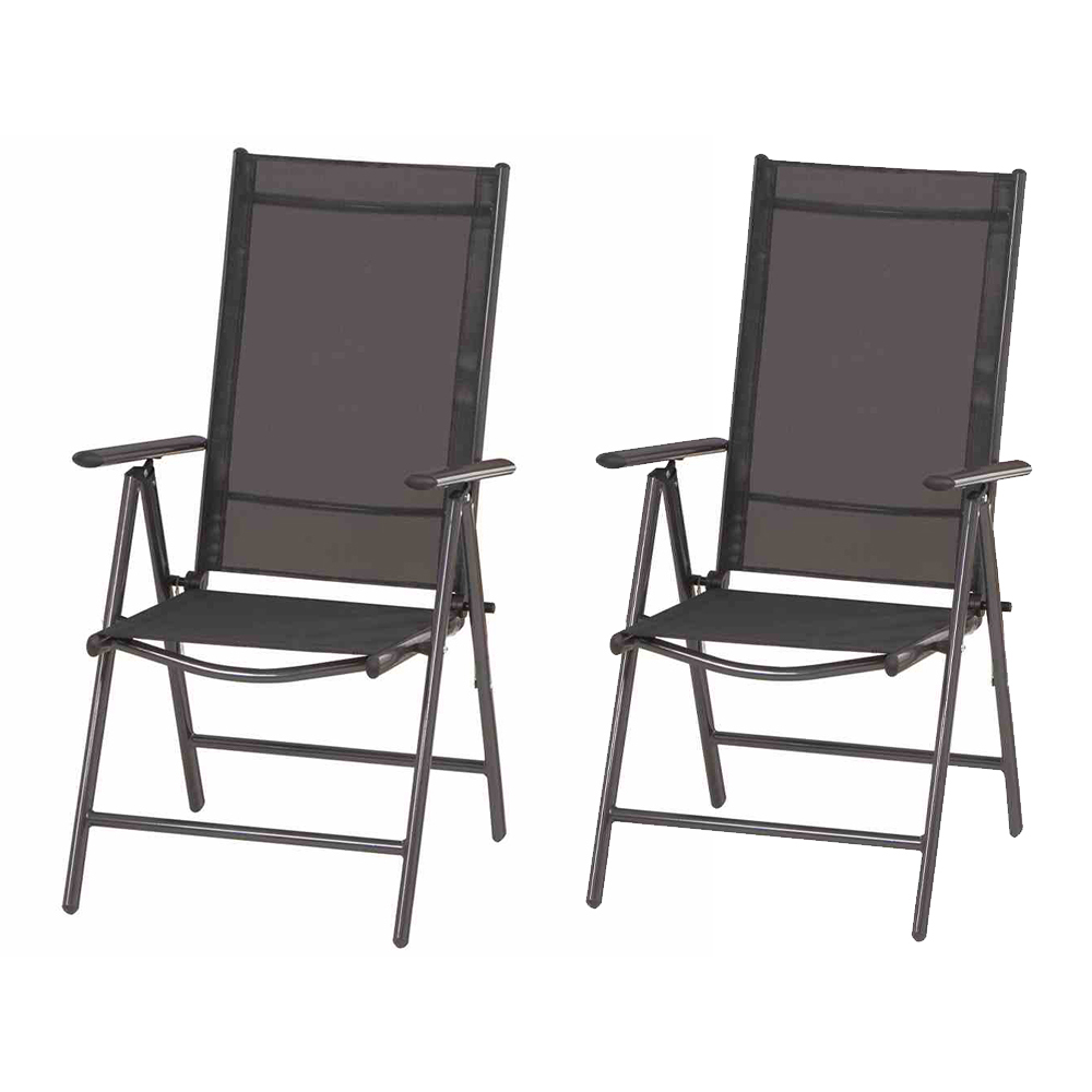 2er-Set Klappstühle SATURN - schwarz-anthrazit