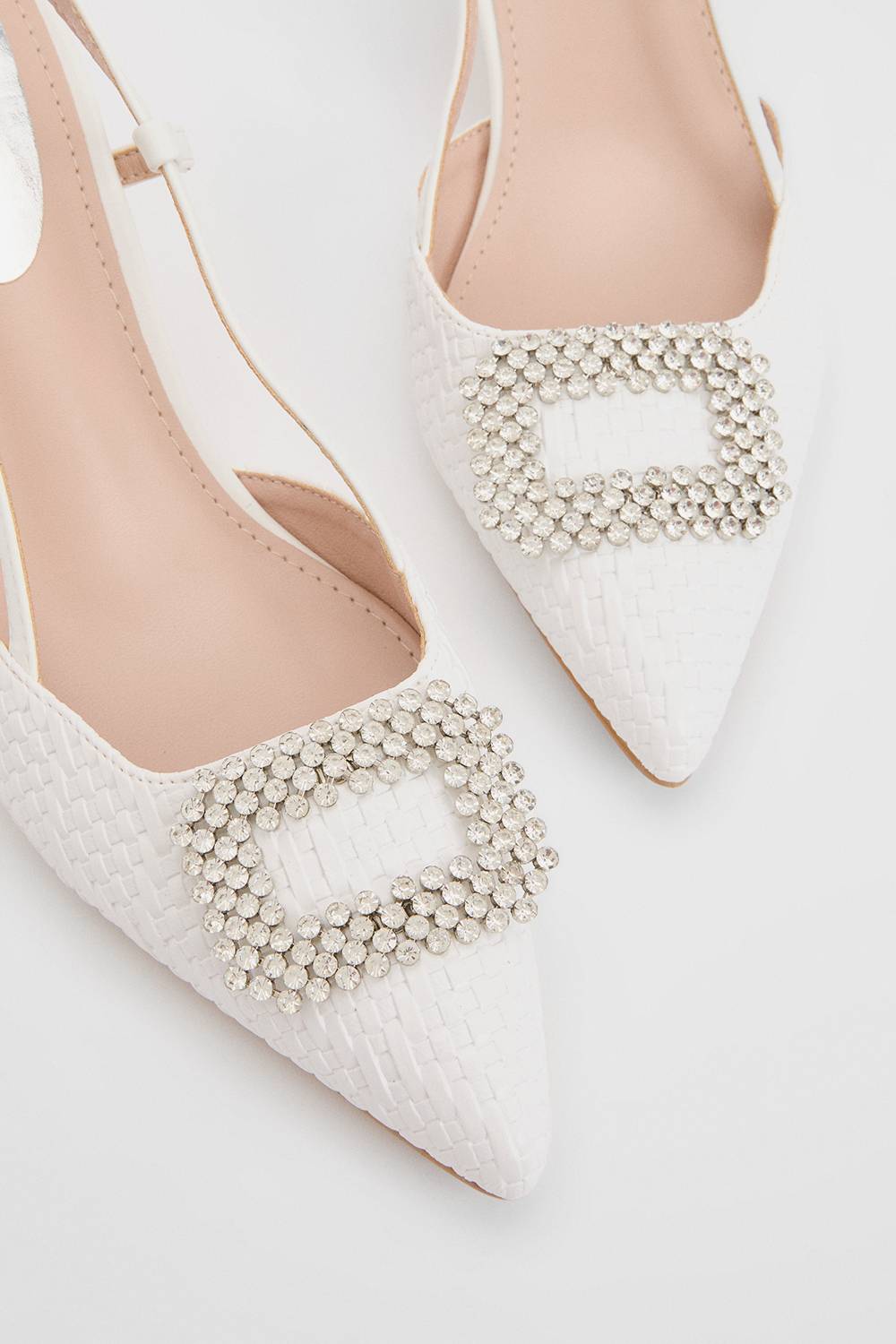 Oasis Escarpins Layla À Talon Bobine Bout Pointu Finition Carrée Ornements Tressés En Synthétiquecuir