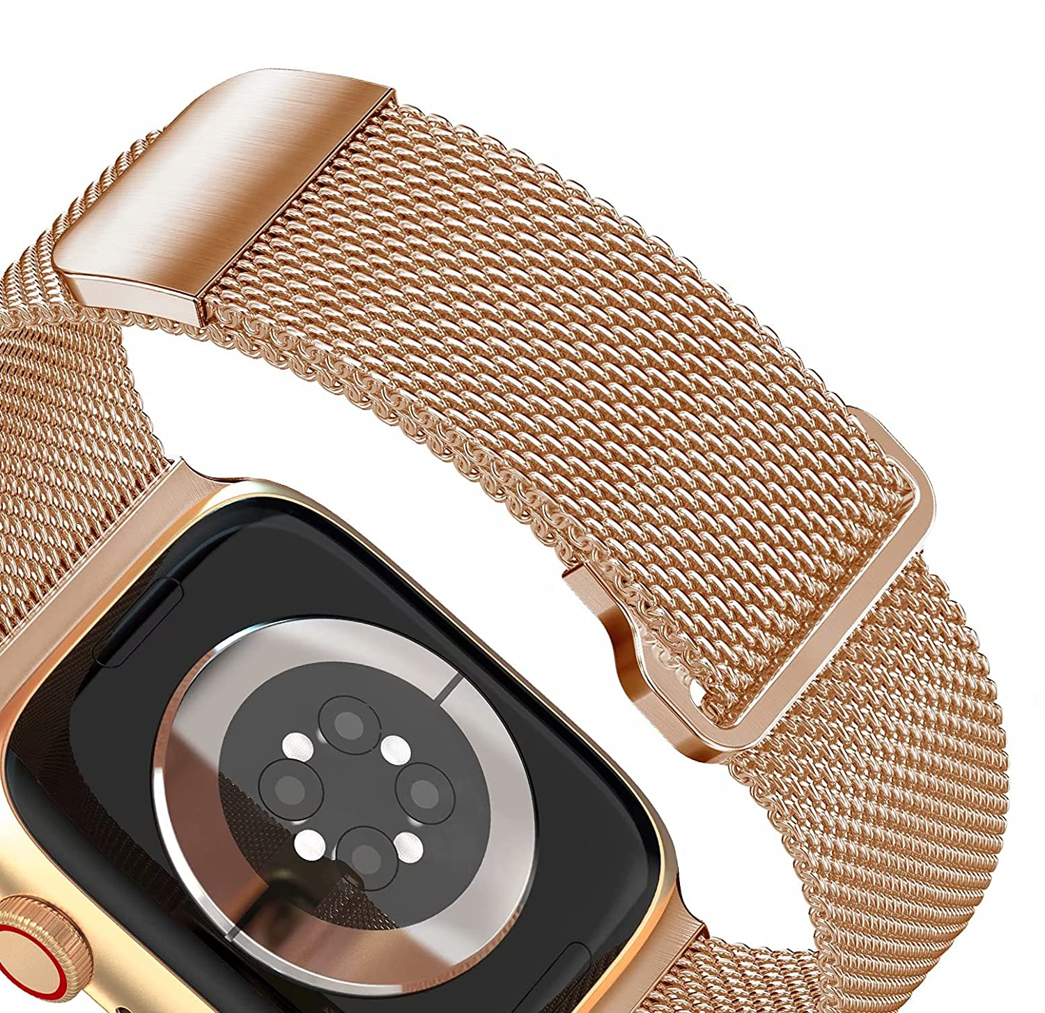 Apple Watch (49/46/45/44 mm) Ersatz Magnet Armband Milanaise (Gelenkumfang: 177 - 287mm) - Roségold