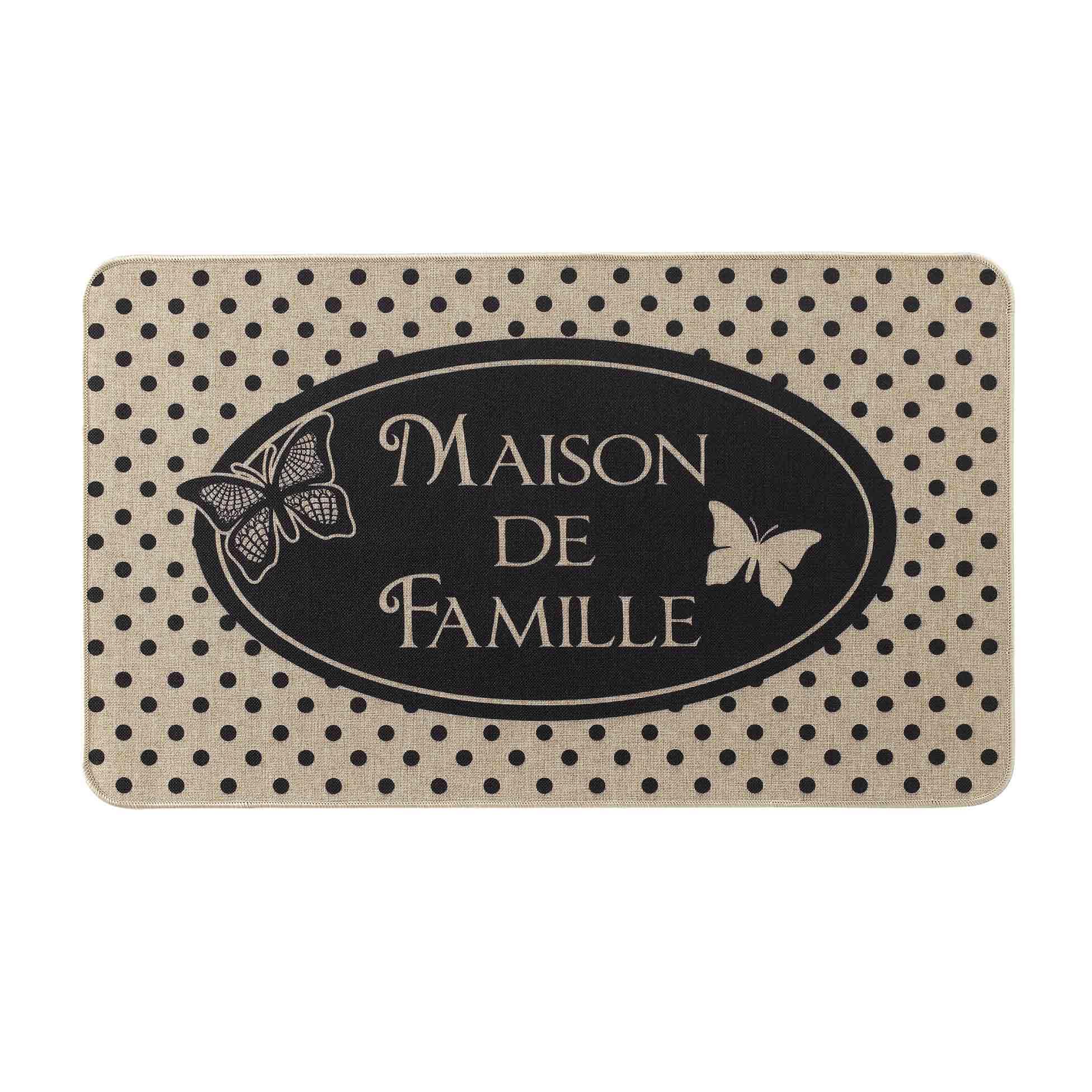 TAPIS RECTANGLE 45X75CM TISSE IMPRIME MAISONNEE