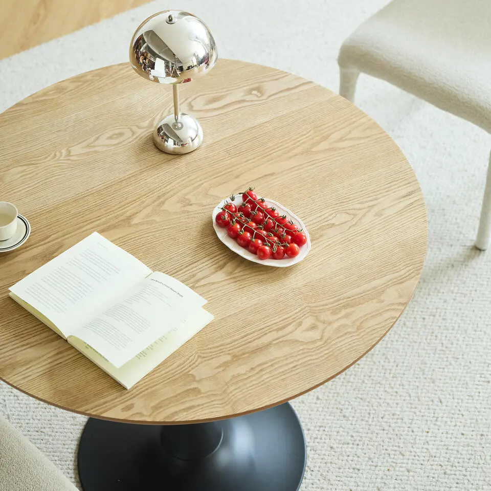 Eettafel 4 Personen Ronde Houten Basis Metaal
