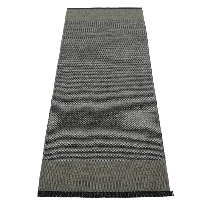 Pappelina - Edit Teppich, 70 x 200 cm, black / charcoal / granit metallic