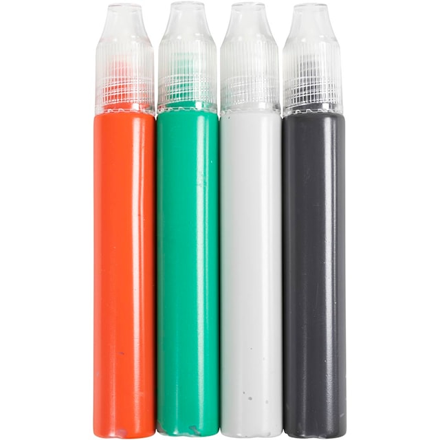 Lyspenner, svart, grønn, lys grå, rød, 4x30 ml/ 1 pk.