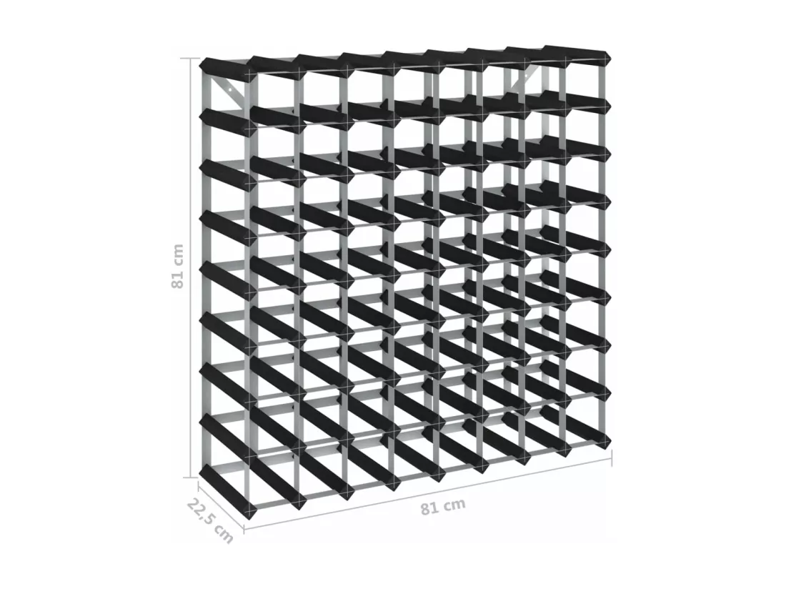 Casier à bouteilles pour 72 bouteilles Noir Bois de pin solide