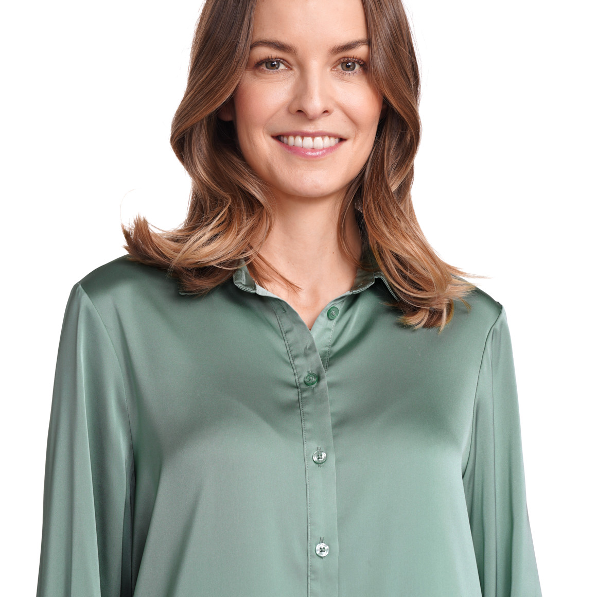 Gina Benotti Damen Bluse in Satin-Optik salbei