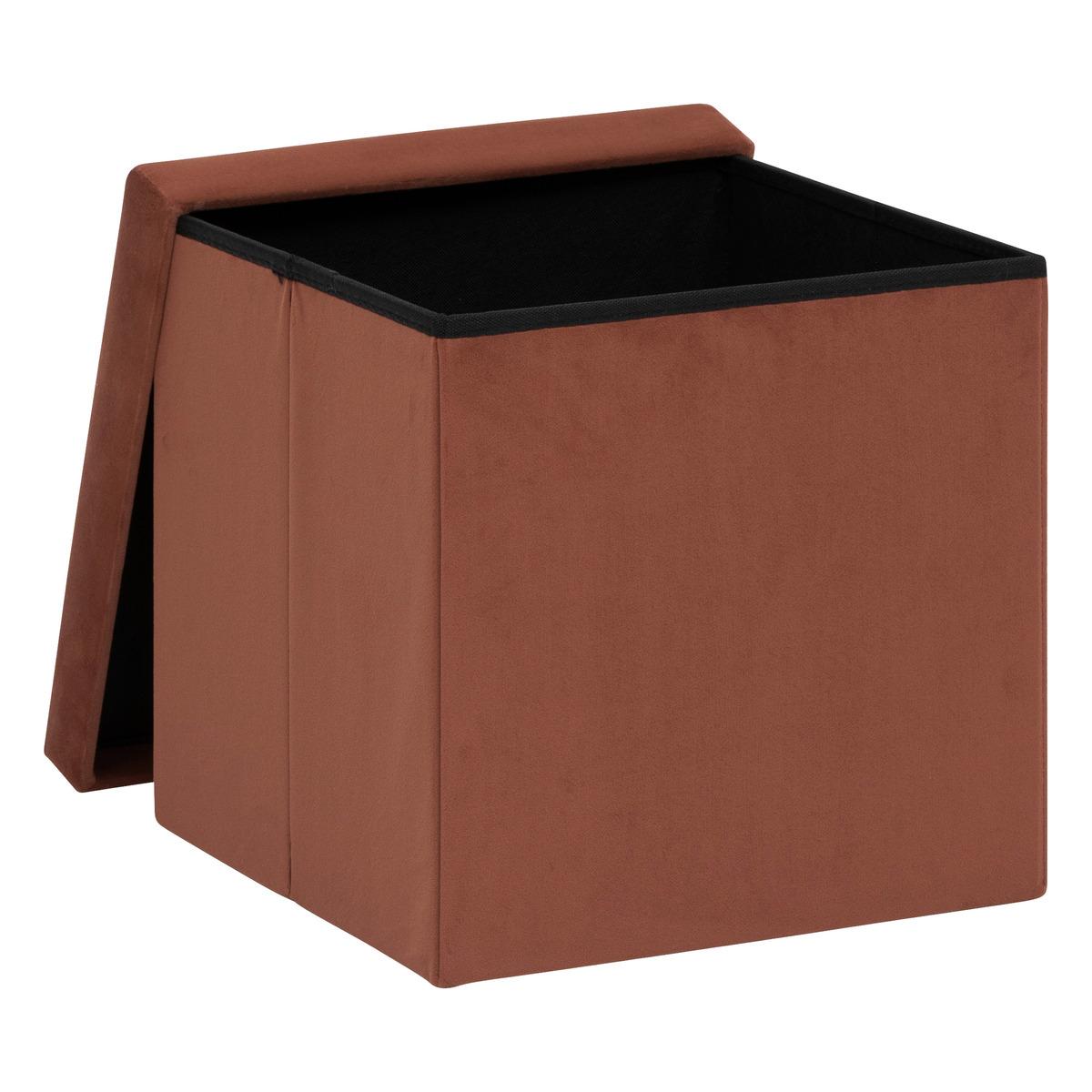 POUF PLIANT TESS VELOURS AMBRE