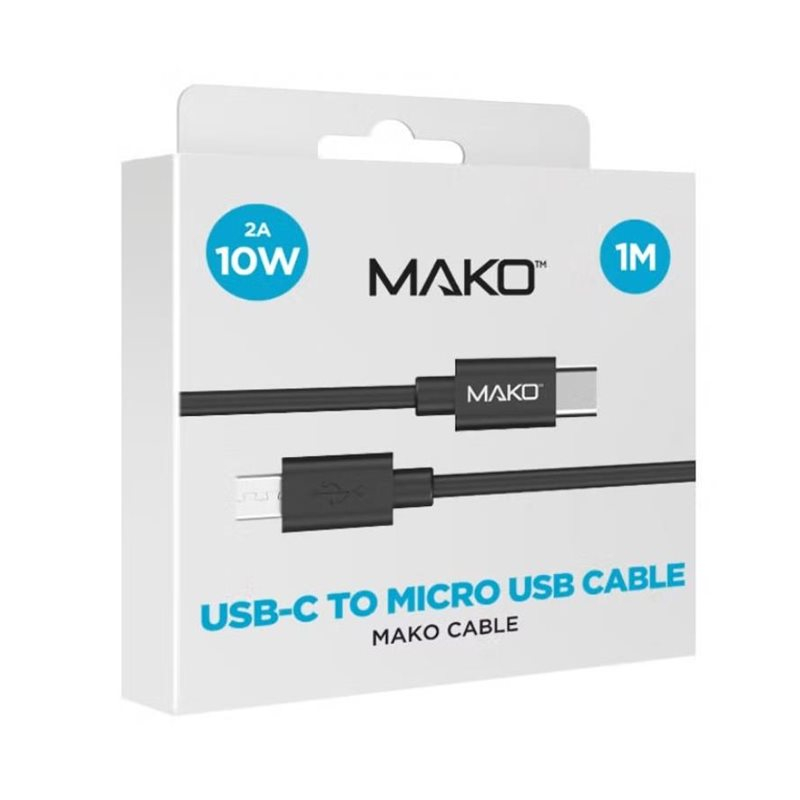 (1m) 10W USB C auf Micro USB Ladekabel Datenkabel (MACAB00013) - Schwarz