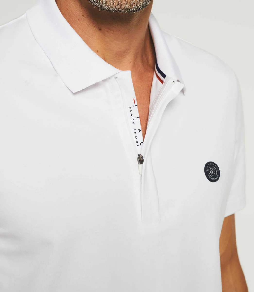Polo manches courtes blanc 