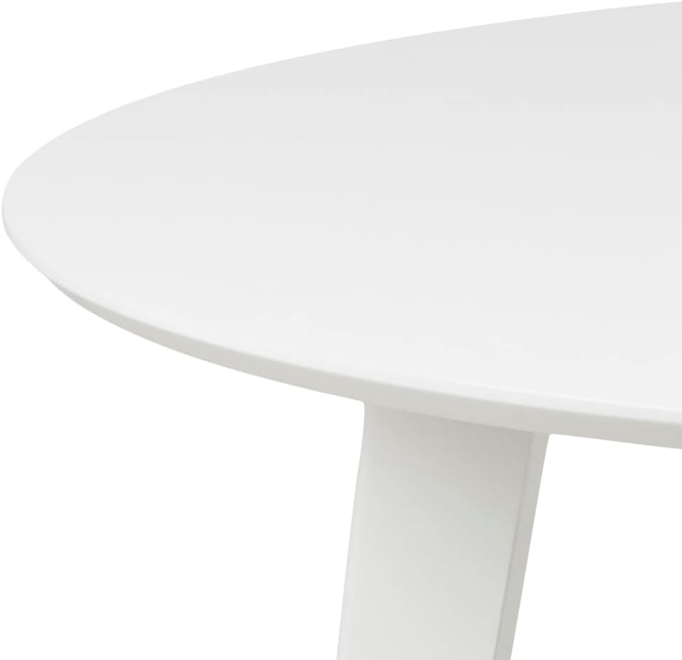 AC Design Furniture Roxanne Esstisch für 4 Personen in Weiß, Ø: 105 x H: 76 cm, Küchentisch mit Weißer Lackierung, Moderner Retro Stil für das Esszimmer, Esstisch Rund