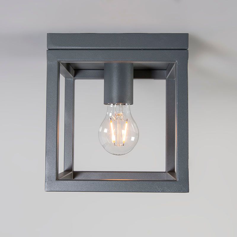 Industriële plafondlamp donkergrijs - Cage