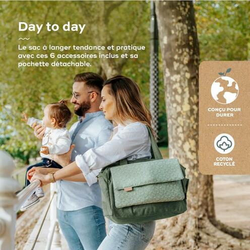 Sac à langer Day to day bag - Vert kaki - BABYMOOV