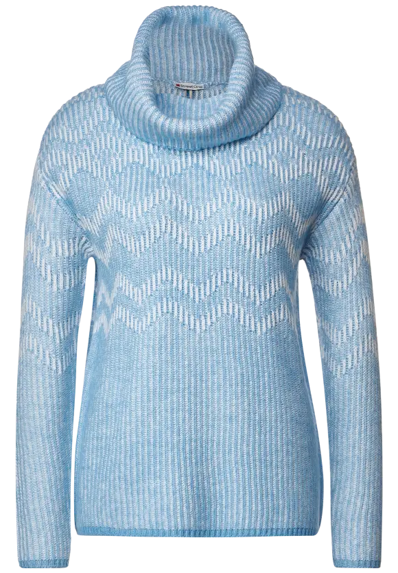 Rollkragenpullover - gentle blue melange