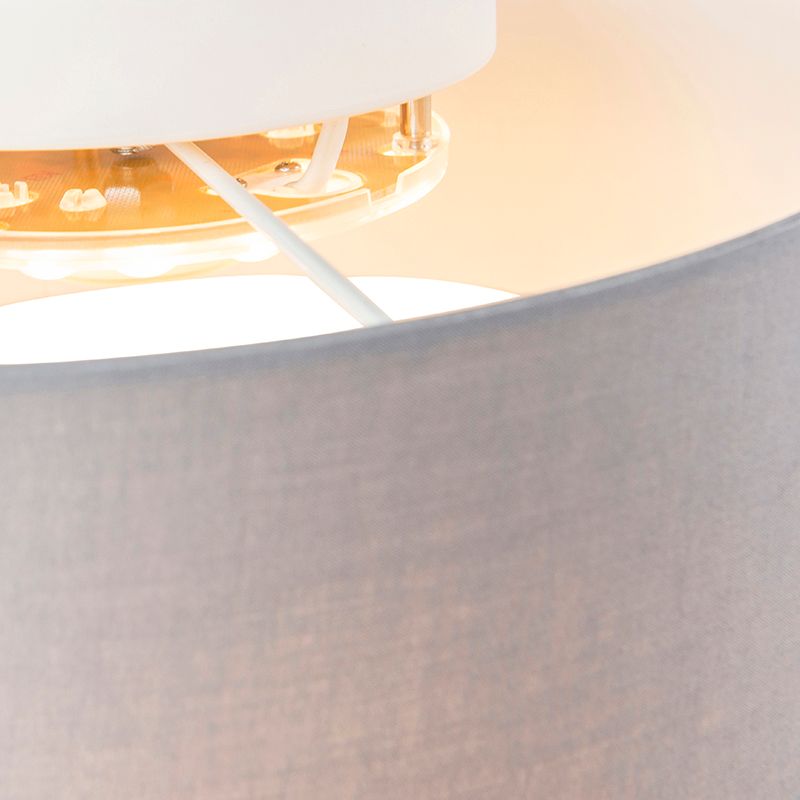 Plafondlamp grijs 40 cm incl. LED - Drum LED