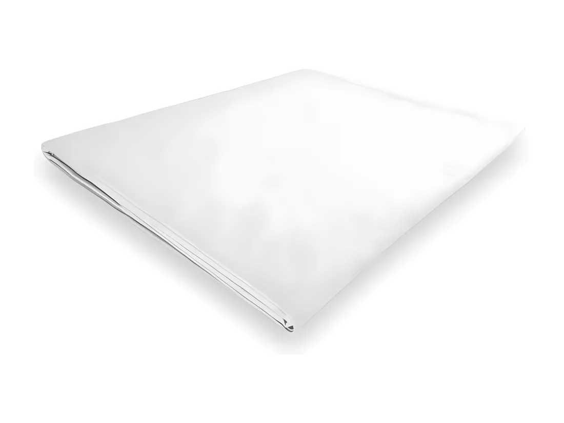 Drap plat en polycoton 180x290 cm PERCALE blanc, par Soleil d'ocre