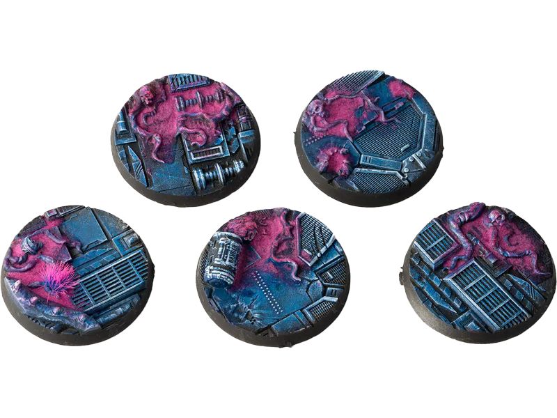 GamersGrass Base Alien Infestation round 40 mm (x5) Hochwertige Bases für den Miniaturenbau