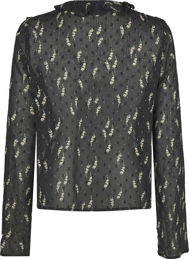 Neo Noir Carola Flower Branch Blouse Black