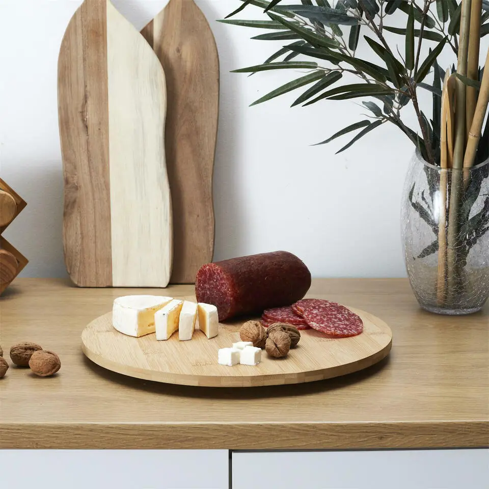 Cook Concept draaibaar serveer plateau - bamboe hout - D35 cm