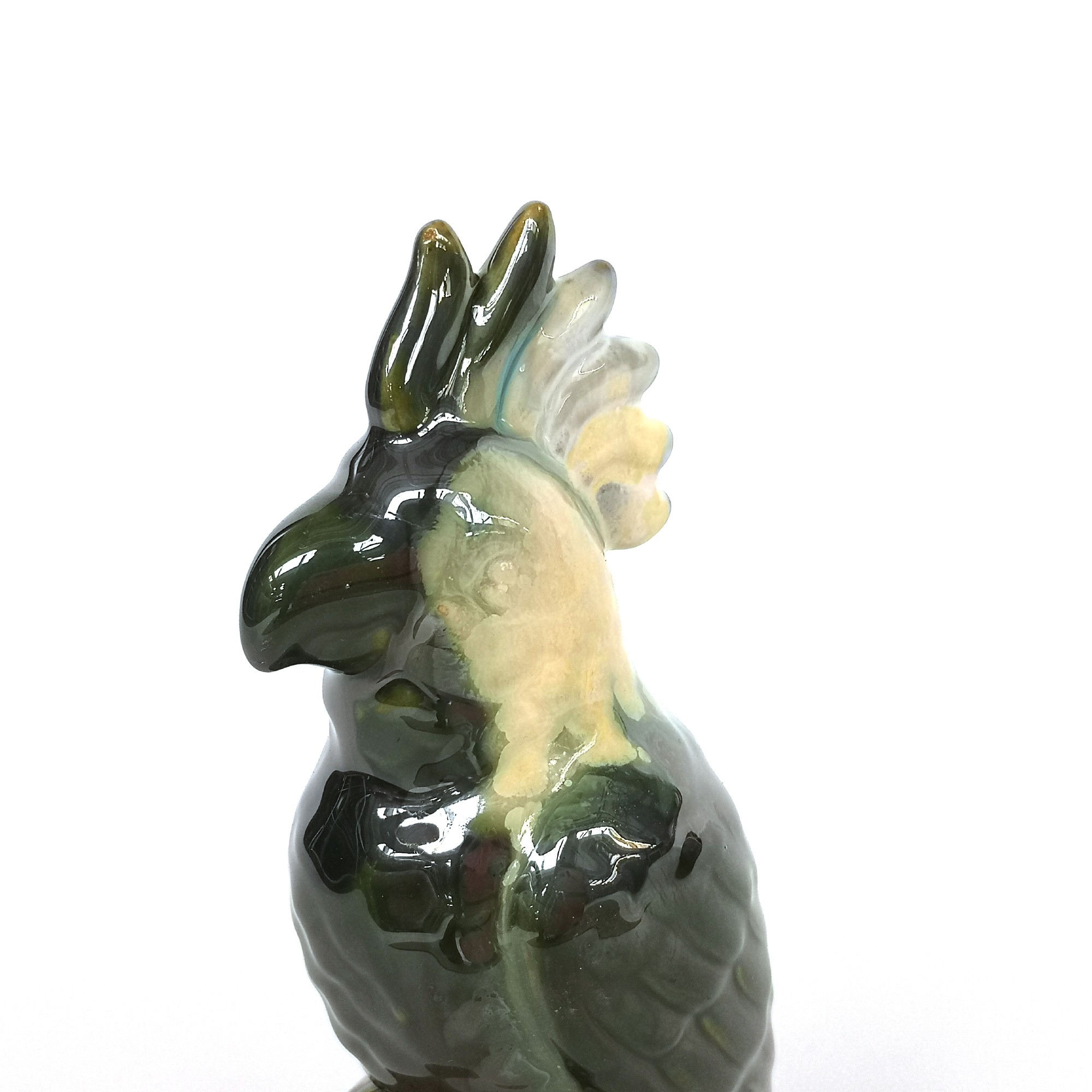 Keramikvogel auf Fuss, H 21 cm, B 7 cm, T 8,5 cm von fischer's lagerhaus