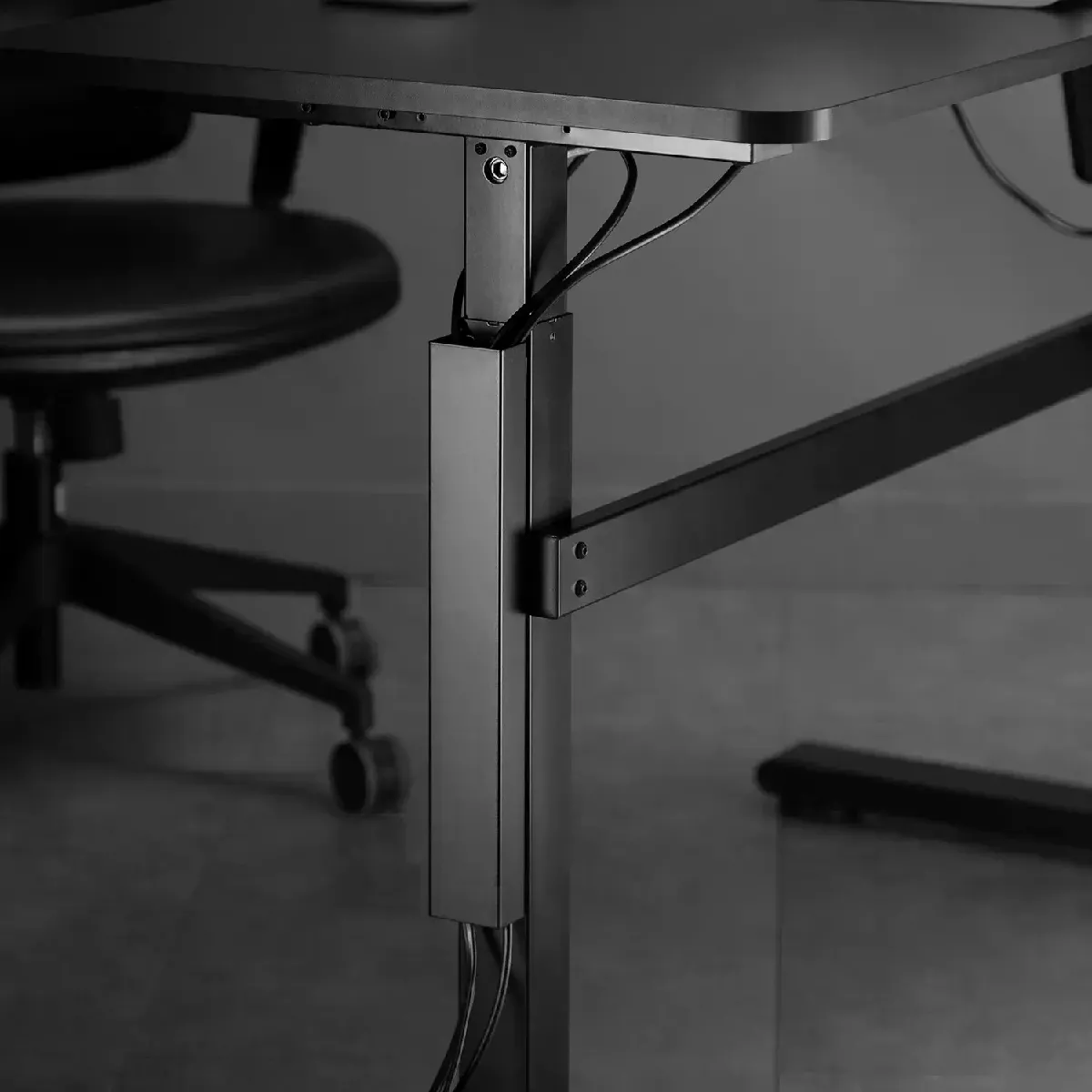 Kimex Passe-câbles vertical de bureau - Noir