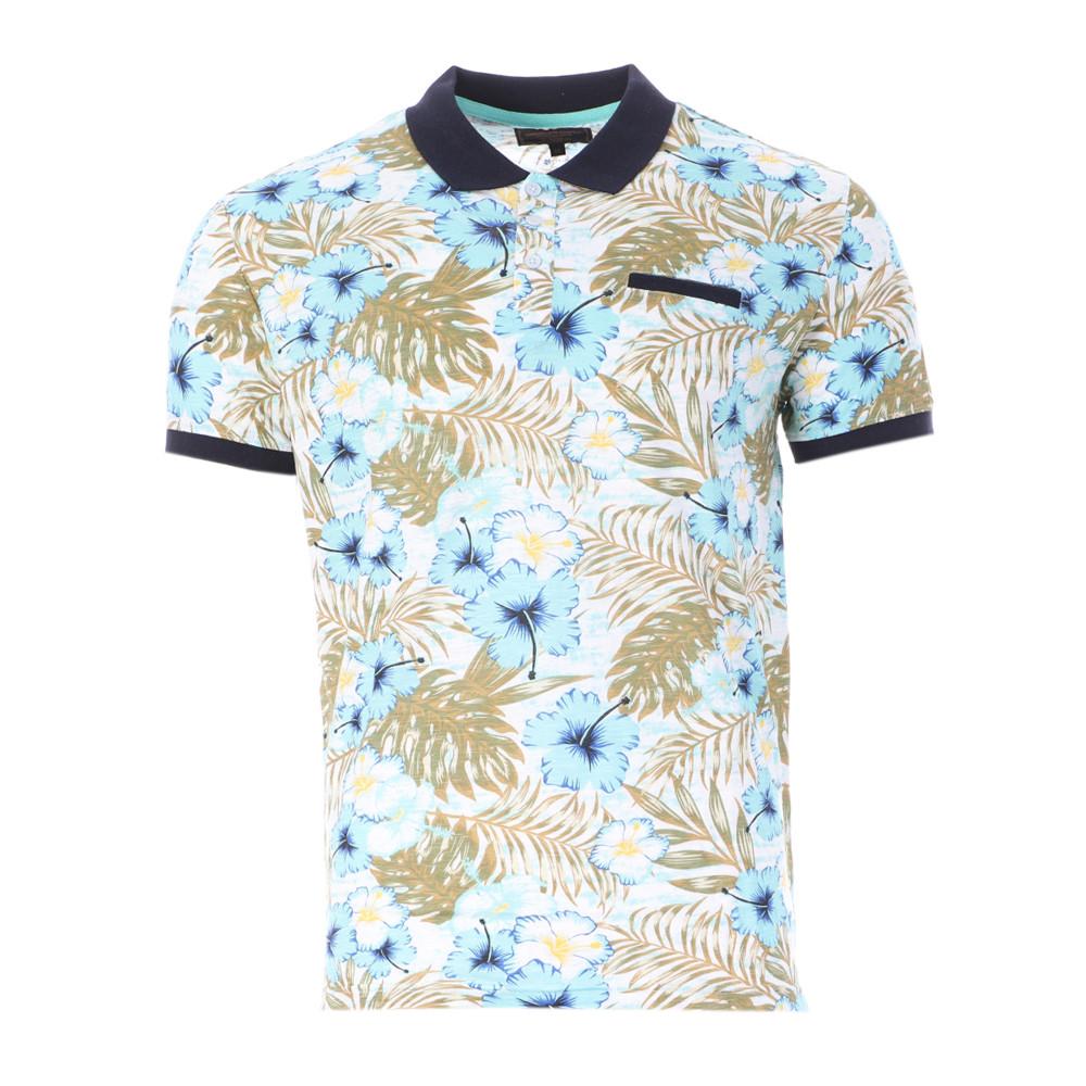 American People Polo Blanc/Bleu Homme American People Porto