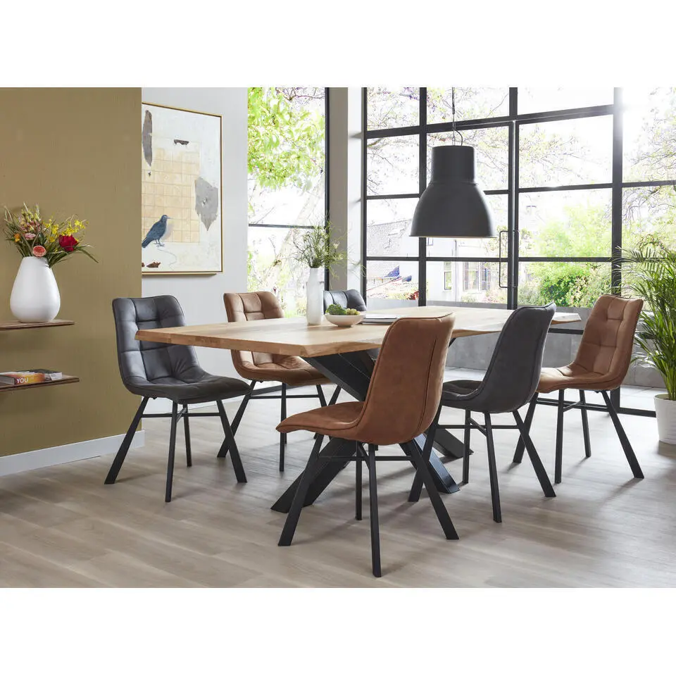 Furnihaus Eetkamerstoel Dexx Microvezel Antraciet Set van 6