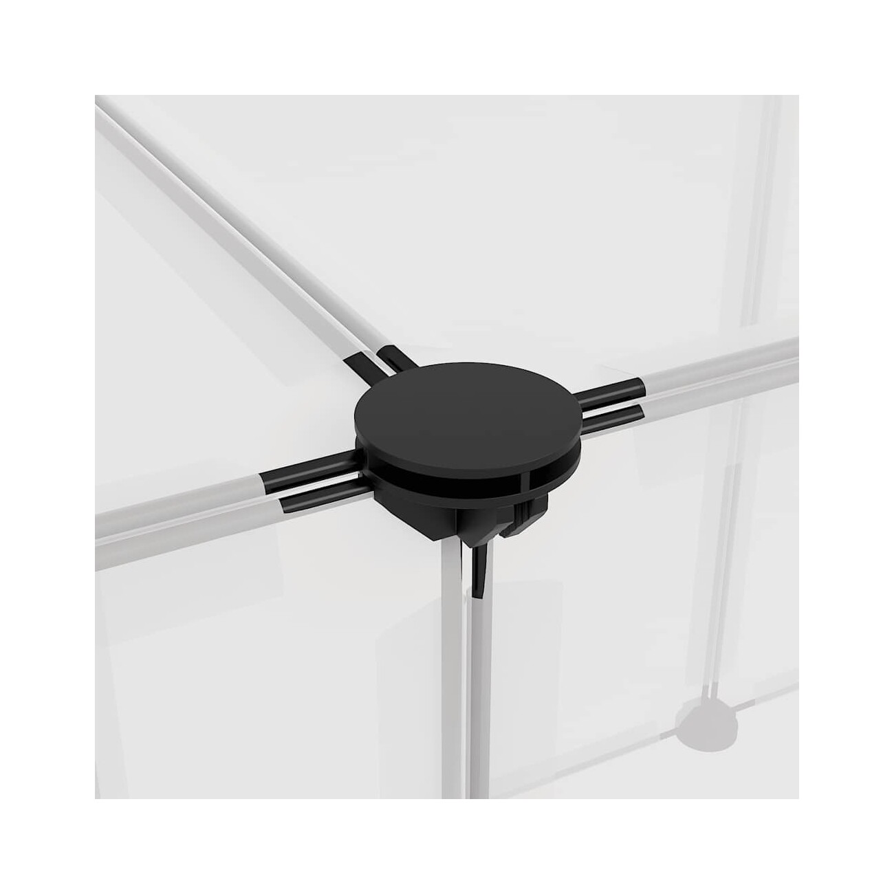 VidaXL Kleintierkäfig PP Stahl Freigehege Transparent/Schwarz