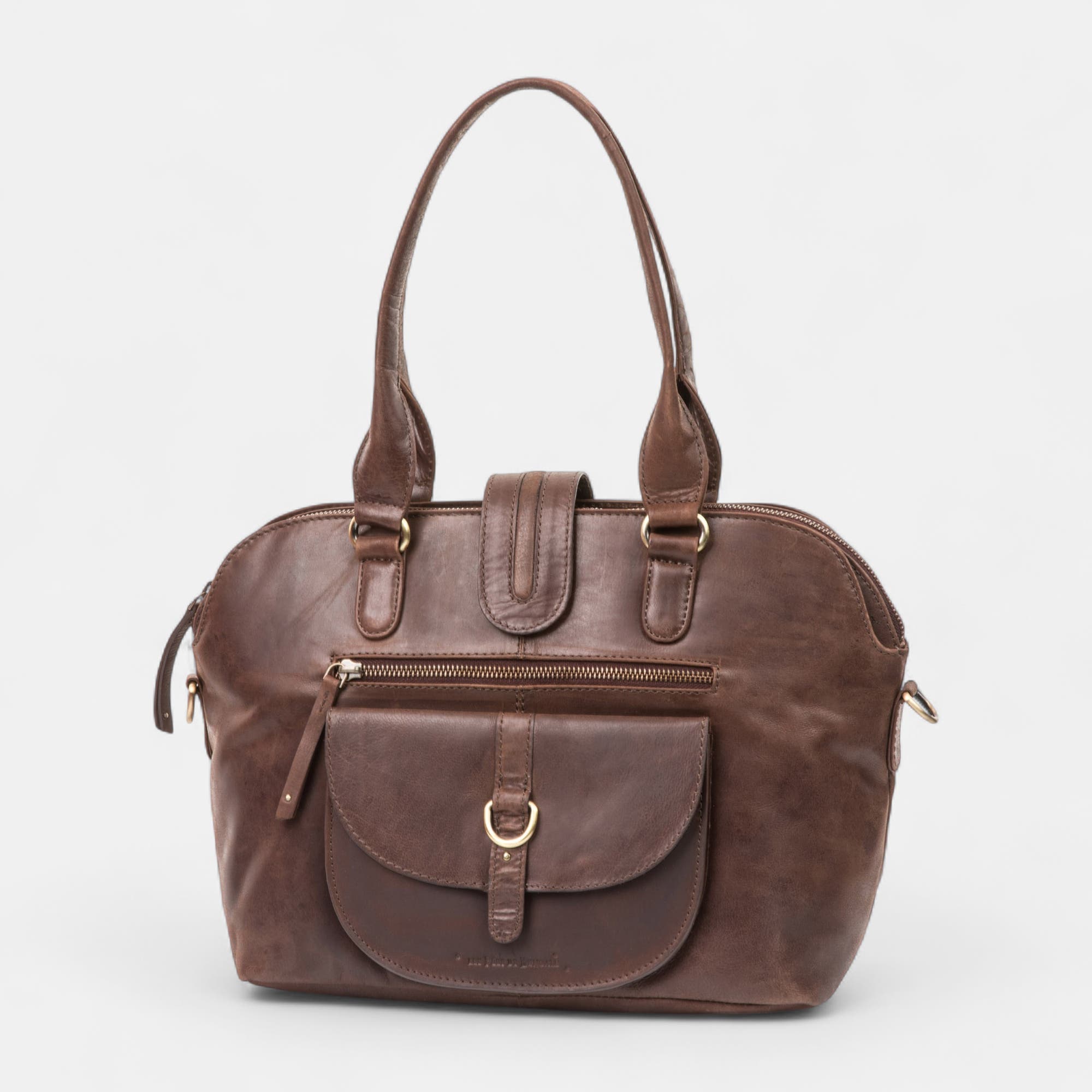 Sac à main en cuir marron