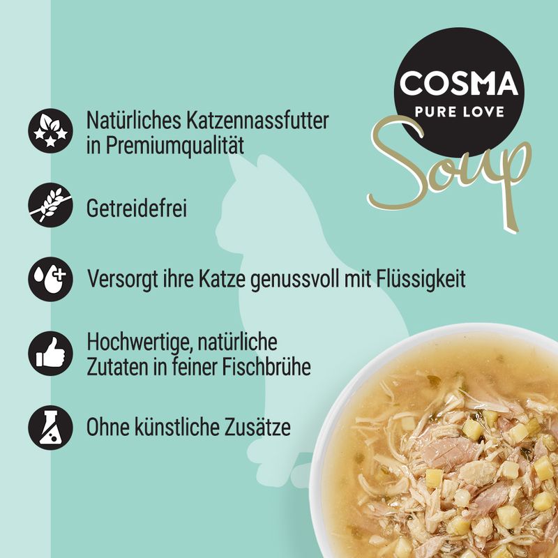 Cosma Soup édition d'hiver thon, potiron pour chat