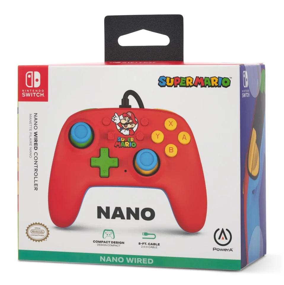 PowerA Nano Wired Switch Controller - Mario Medley /Nintendo Switch