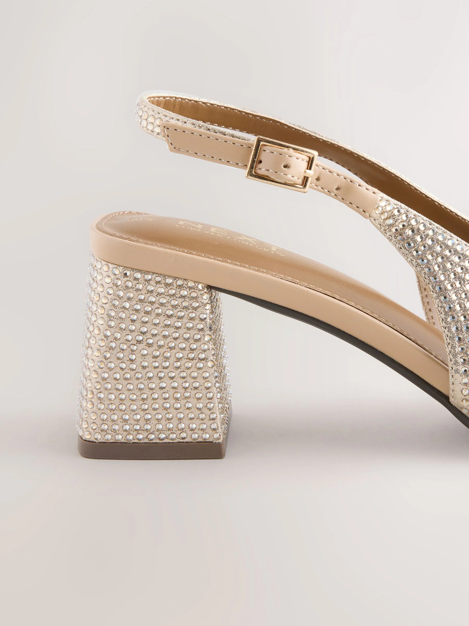 Goud - Forever Comfort® Square Toe Slingback Block Heels