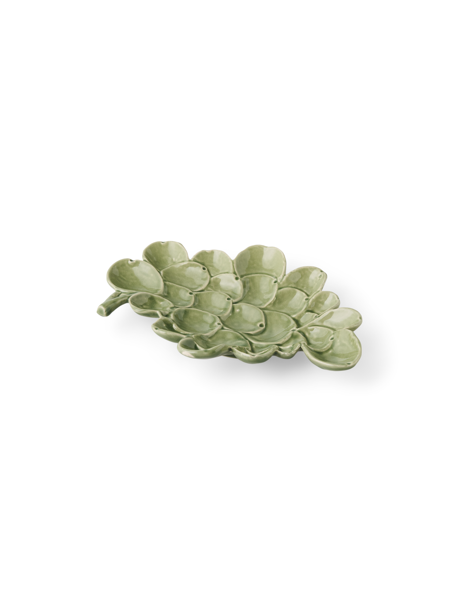 Dekorativt fad | Stentøj. 23,2 x 16.5 x 3,2 cm. | Green