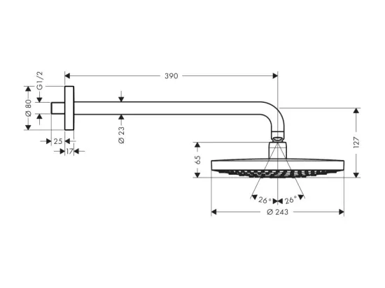 HANSGROHE Douche de tête Raindance Select S 240 2 jets avec bras de douche chromé