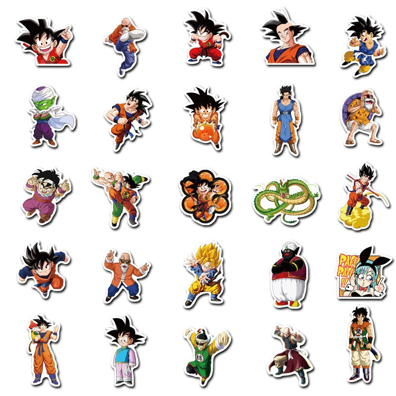 (50er Set) Anime Sticker Wasserfeste Aufkleber für Flaschen / Koffer / Fahrrad / Skateboard - Drachen