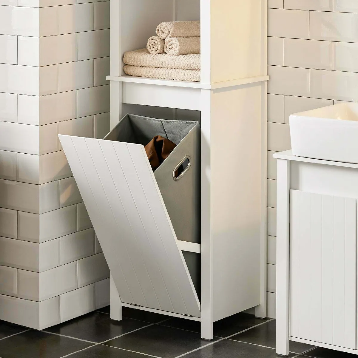 SOBUY BZR102-W - Meuble colonne salle de bain - Blanc
