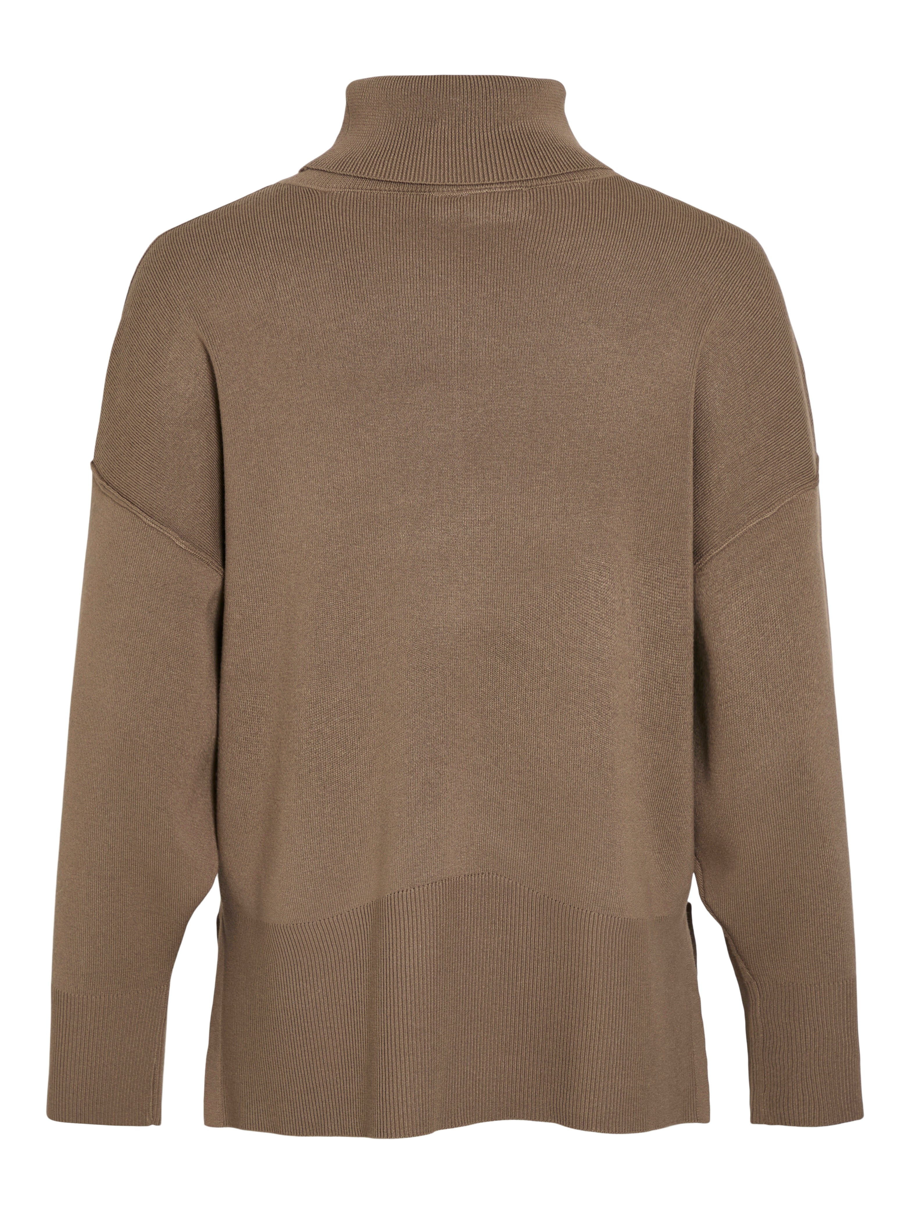 Vila  Viostria Rollneck L/S striktrøje - Fossil