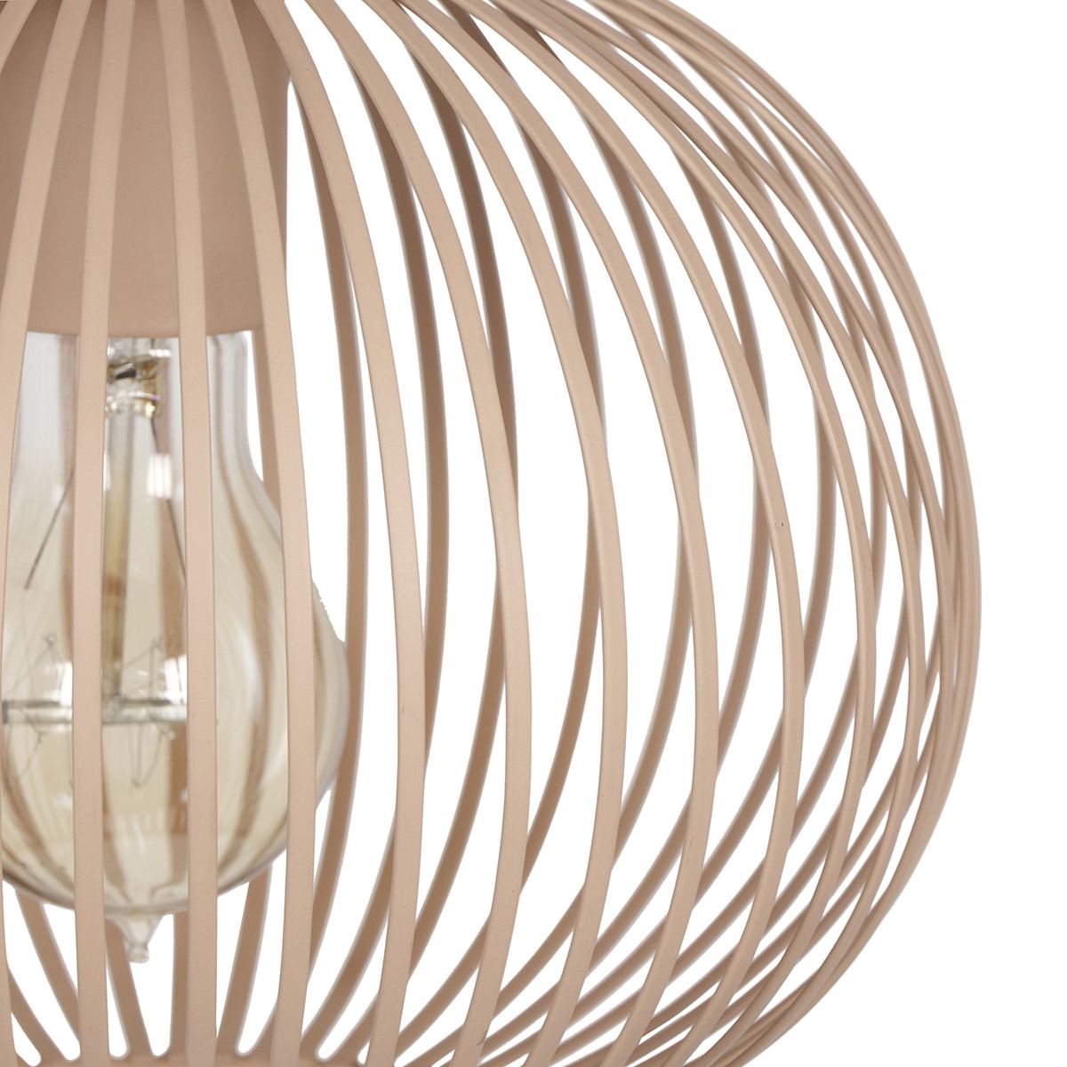 Moderne draad hanglamp zwart met beige 23cm - Gila