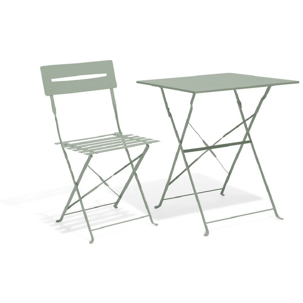 Table de jardin Haute Boston pliante métal vert 60x60xH105cm