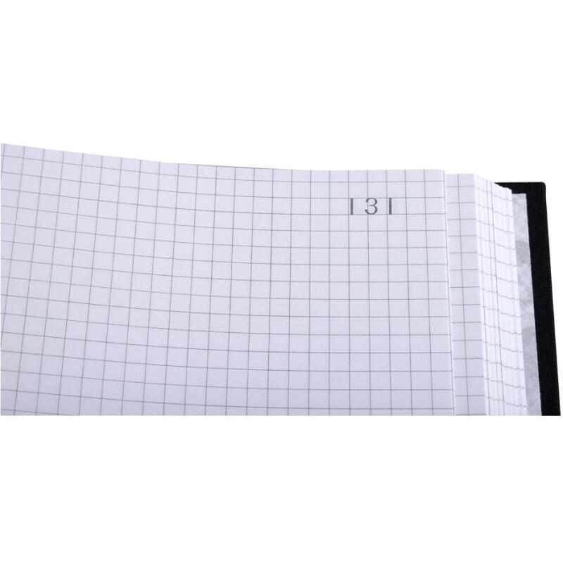 Registre 29,7x21cm 5x5 folioté 300 pages - Noir toilé