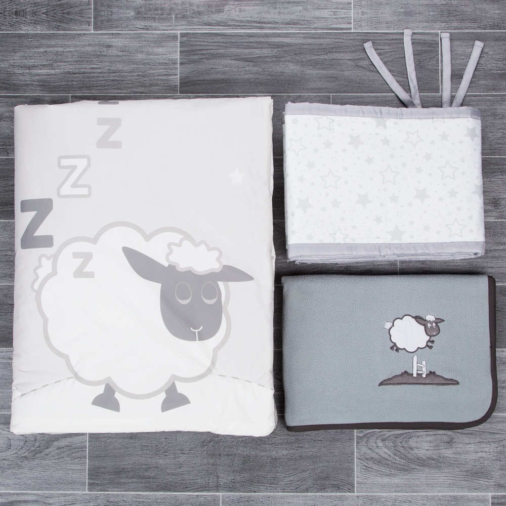 CuddleCo Comfi Dreams 4-teiliges Bettwäscheset „Schlafendes Schaf“