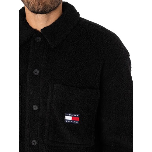 Tommy Jeans - Sobrecamisa De Sherpa Lisa Negro