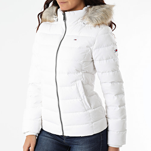 Doudoune Capuche Fourrure Femme Basic 8588 Blanc