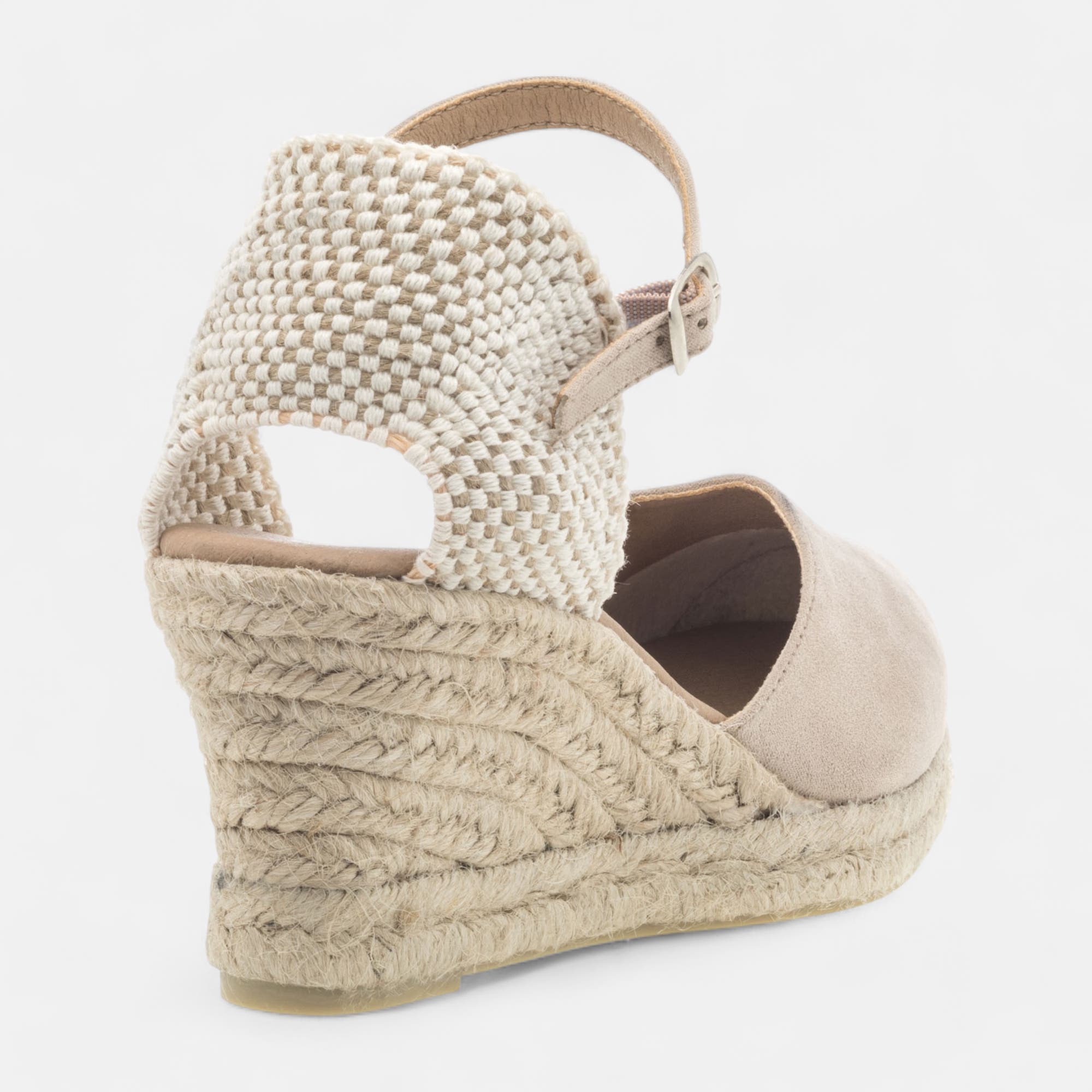 Espadrilles à talon compensé Femme beige