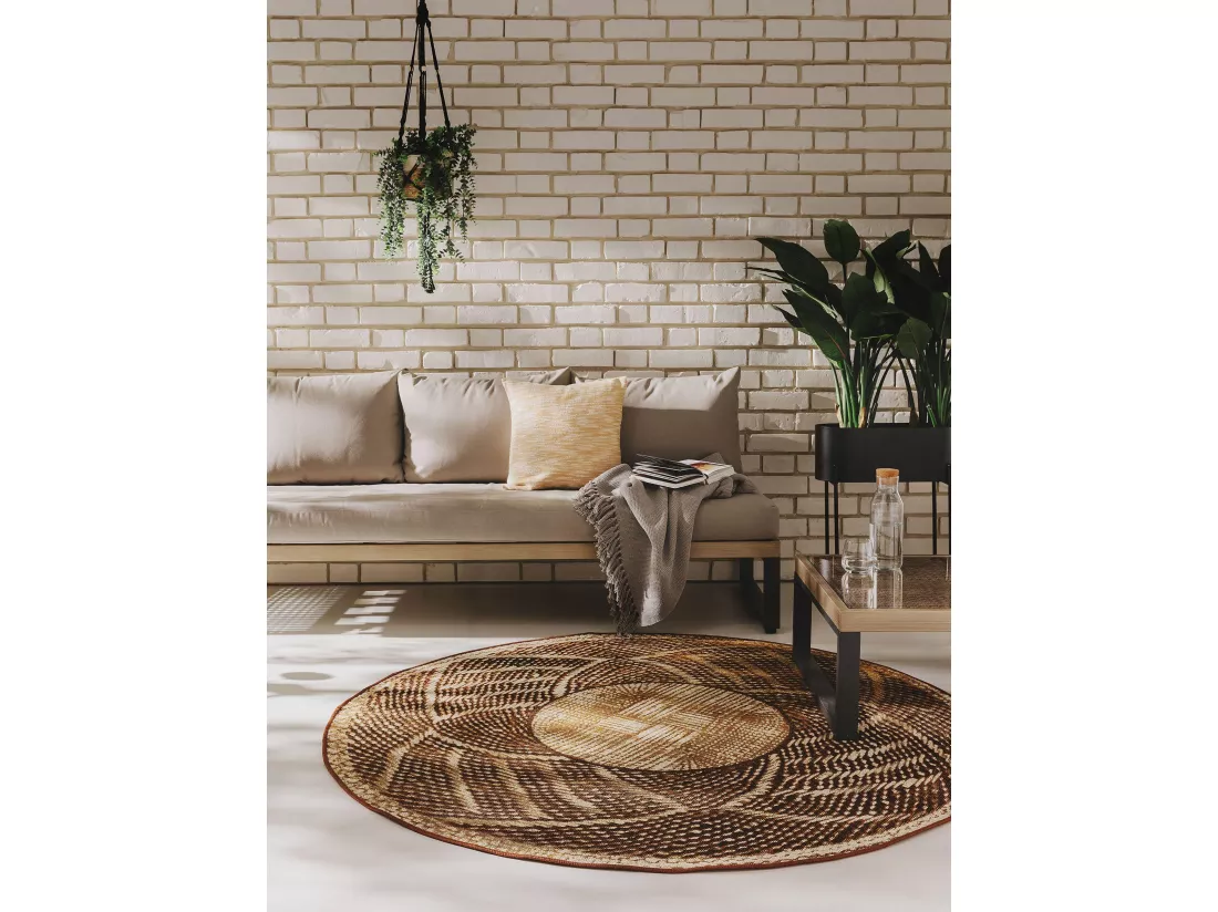 Tapis d'extérieur & intérieur rond Artis Or ø 160 cm rond